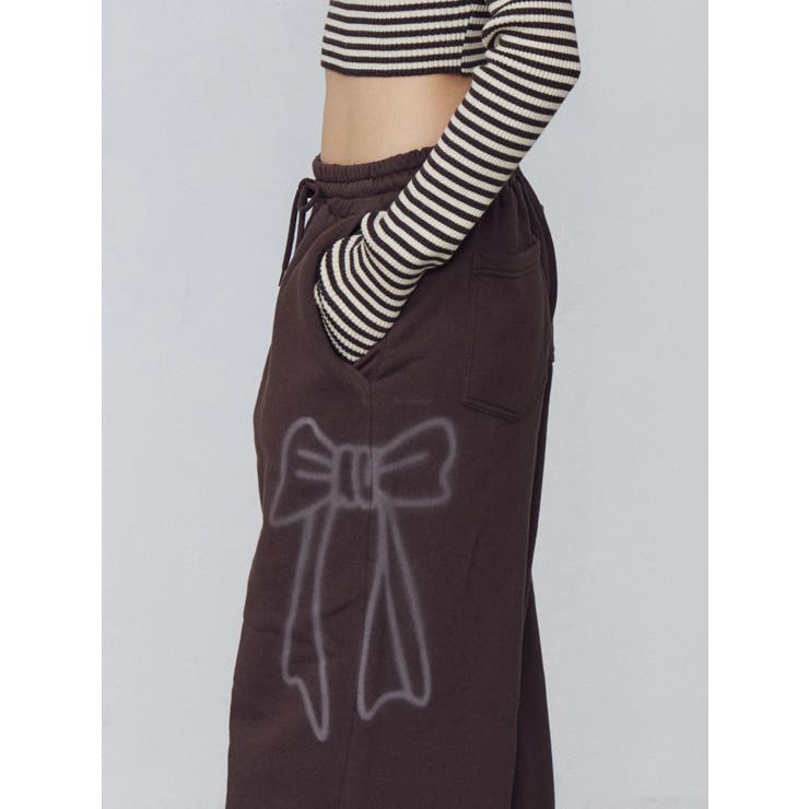 リボングラフィックスウェットパンツ | EMODA | 詳細画像3 