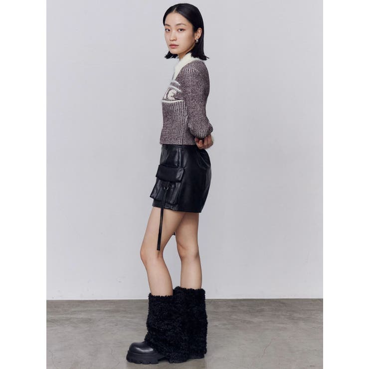 カーゴラップフェイクレザーショートパンツ | EMODA | 詳細画像22 