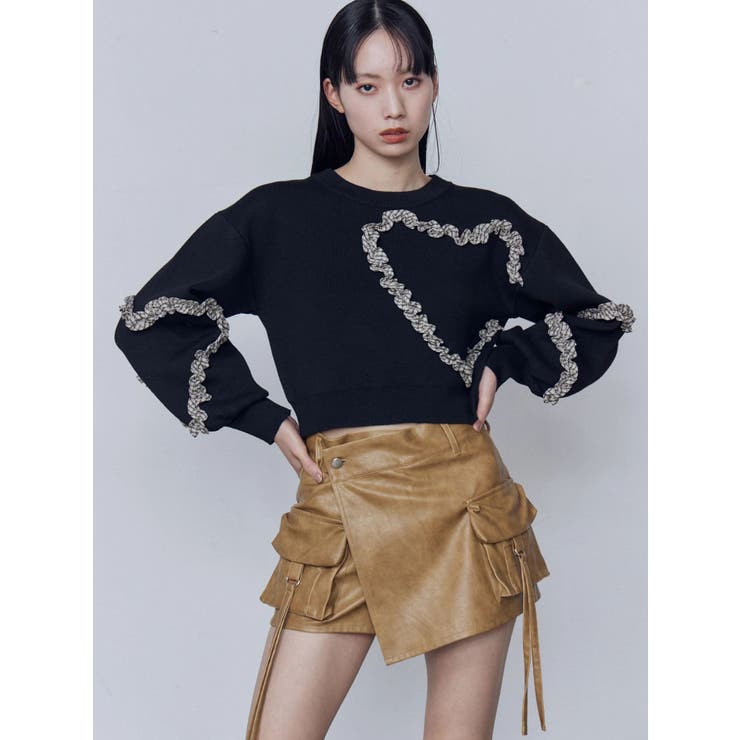 カーゴラップフェイクレザーショートパンツ | EMODA | 詳細画像32 