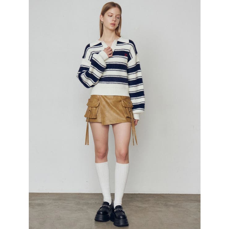 カーゴラップフェイクレザーショートパンツ | EMODA | 詳細画像46 