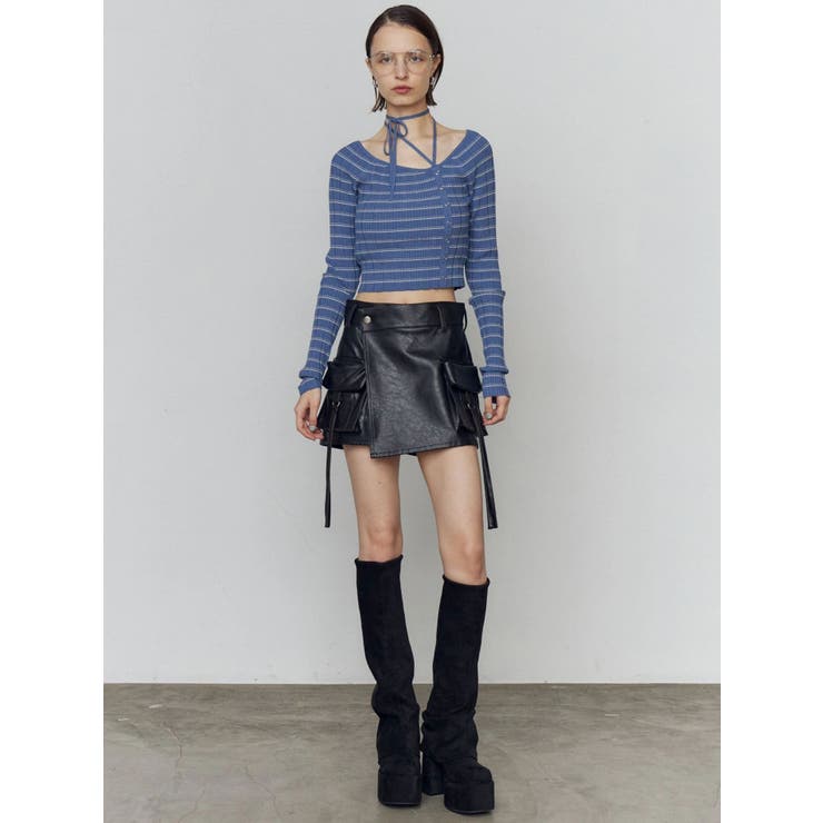 カーゴラップフェイクレザーショートパンツ | EMODA | 詳細画像49 