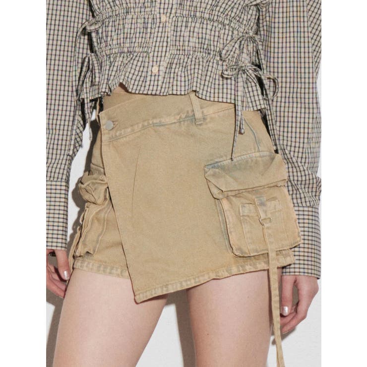 ベージュ | カーゴラップショートパンツ | EMODA