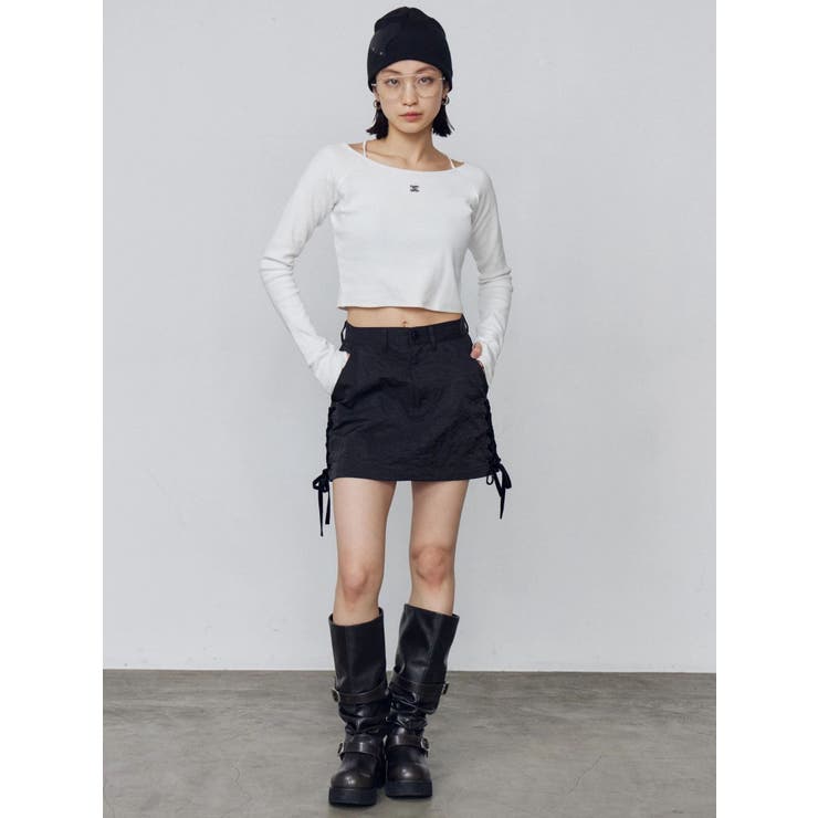 レースアップミニスカート | EMODA | 詳細画像12 