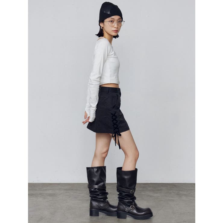 レースアップミニスカート | EMODA | 詳細画像13 