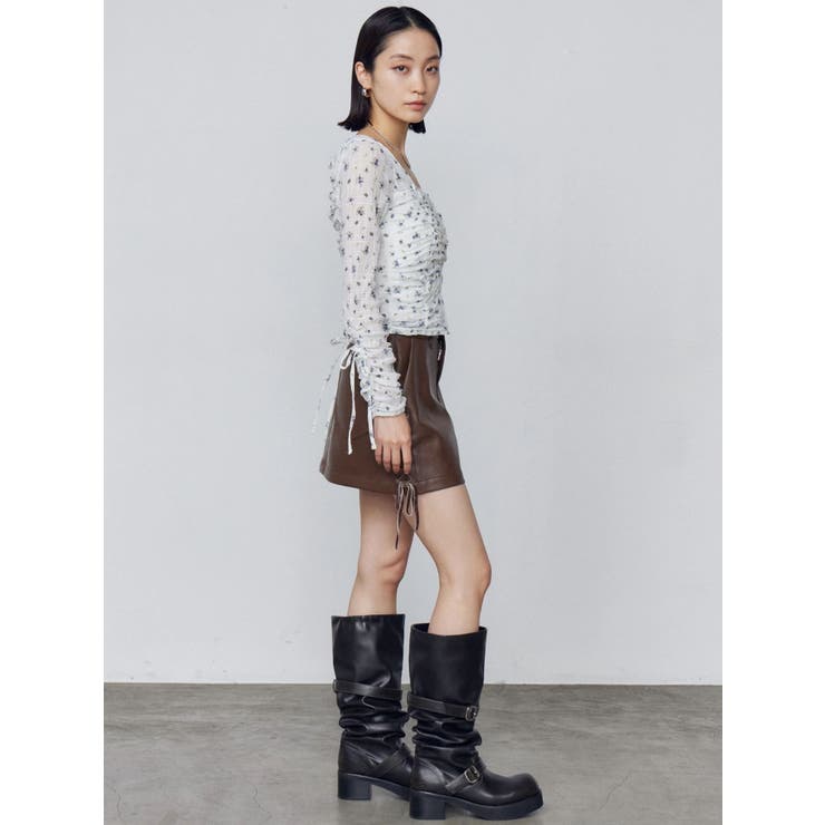 レースアップミニスカート | EMODA | 詳細画像24 