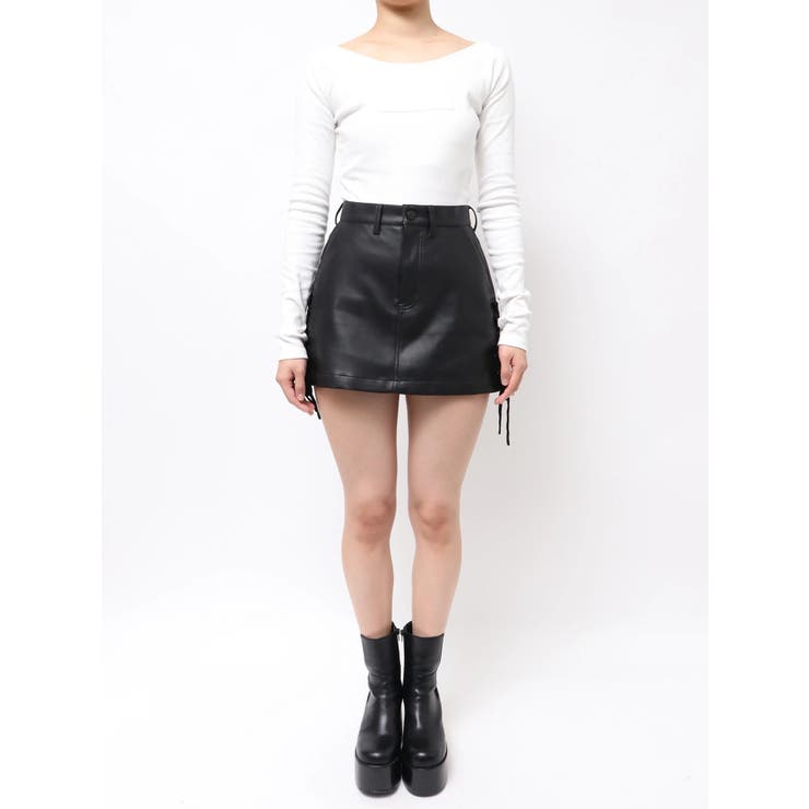 レースアップミニスカート | EMODA | 詳細画像37 