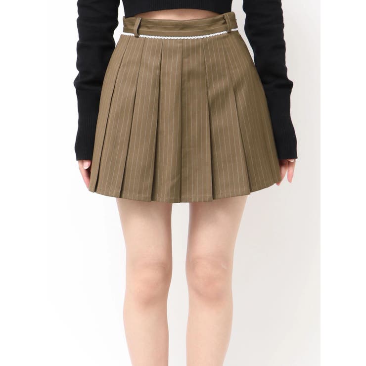 ベージュ | レースプリーツスカート | EMODA