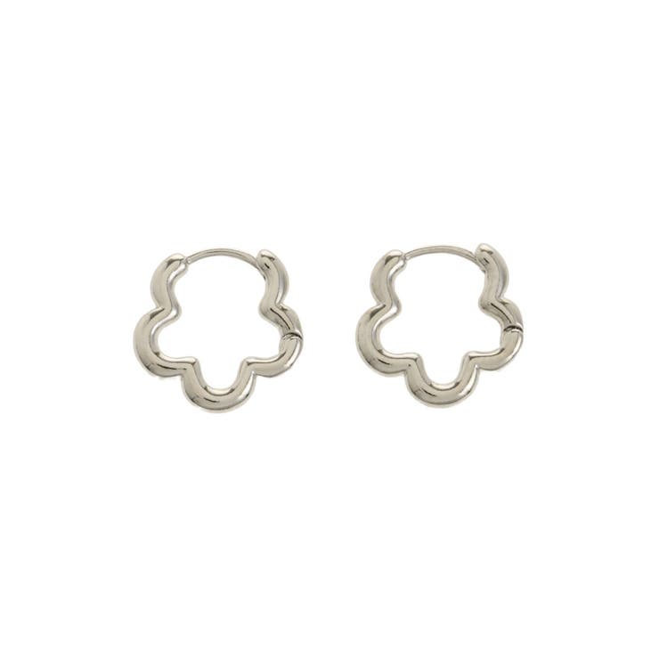 シルバー | FLOWER HOOP PIERCE | EMODA