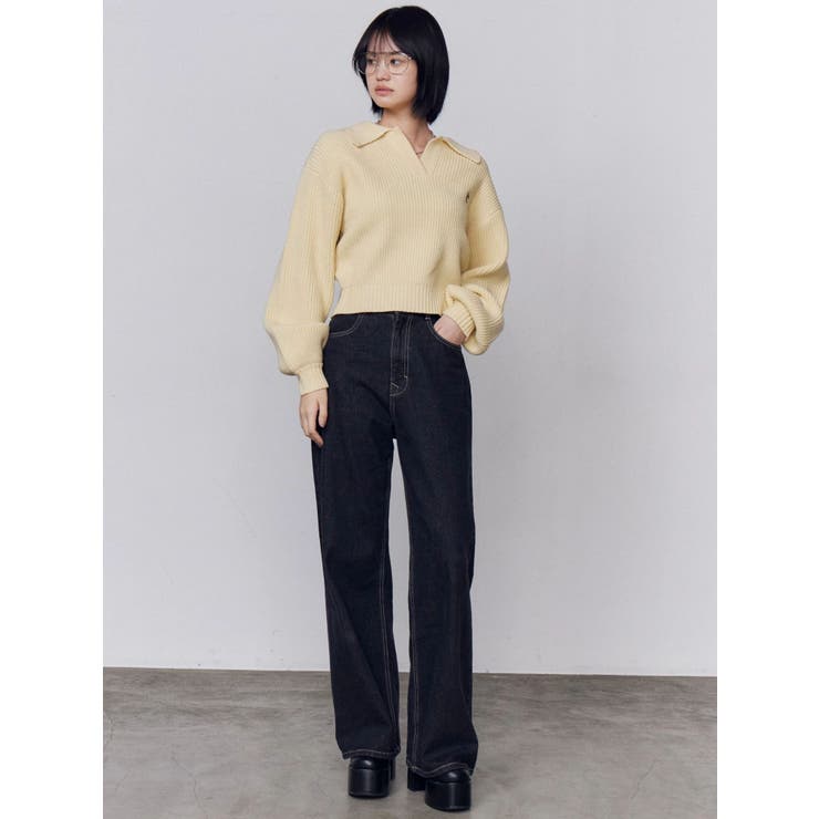 ミッドワイドジャストウエストジーンズ | EMODA | 詳細画像10 