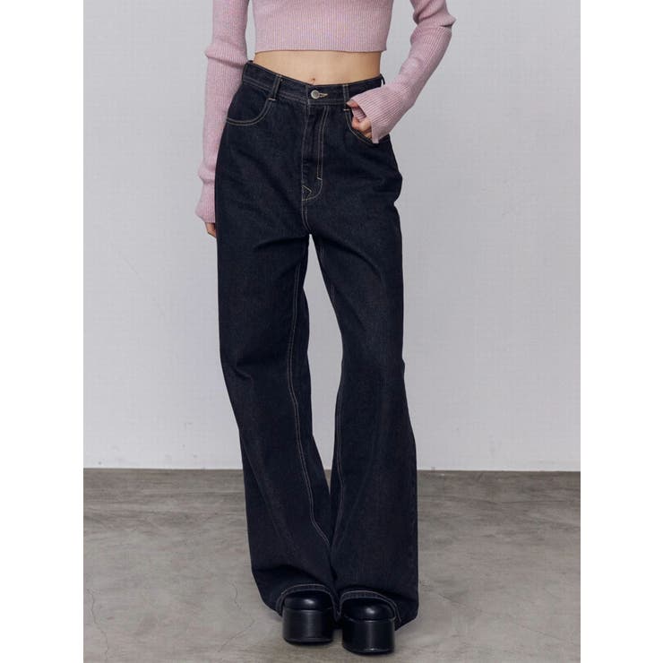 ミッドワイドジャストウエストジーンズ | EMODA | 詳細画像13 