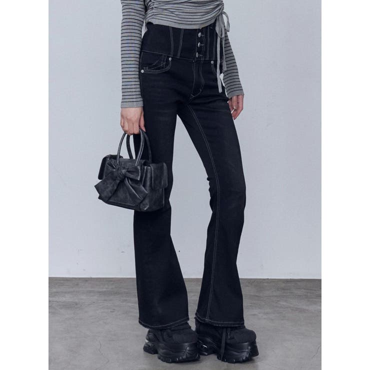 スーパーハイウエストフレアパギンス | EMODA | 詳細画像13 