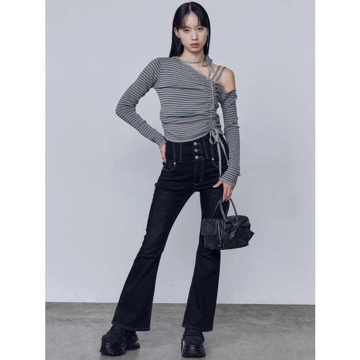 スーパーハイウエストフレアパギンス | EMODA | 詳細画像15 