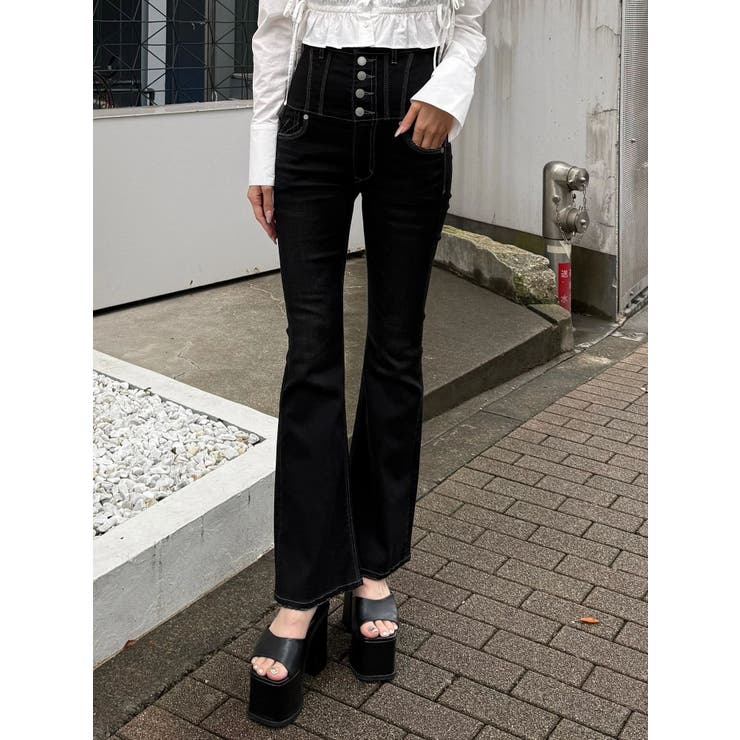 スーパーハイウエストフレアパギンス | EMODA | 詳細画像17 