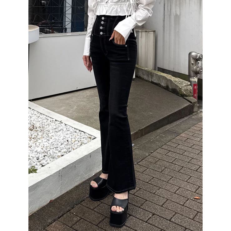 スーパーハイウエストフレアパギンス | EMODA | 詳細画像18 