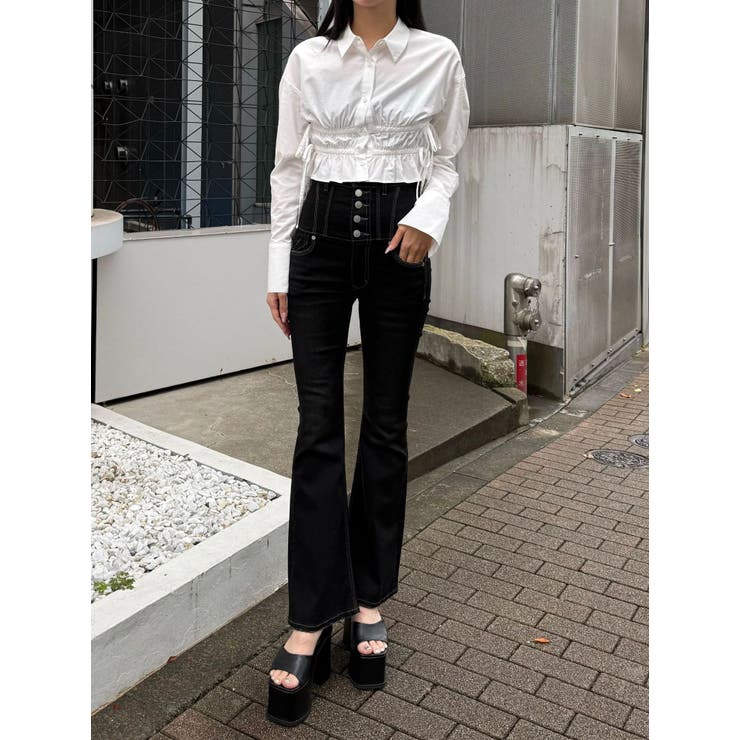 スーパーハイウエストフレアパギンス | EMODA | 詳細画像19 