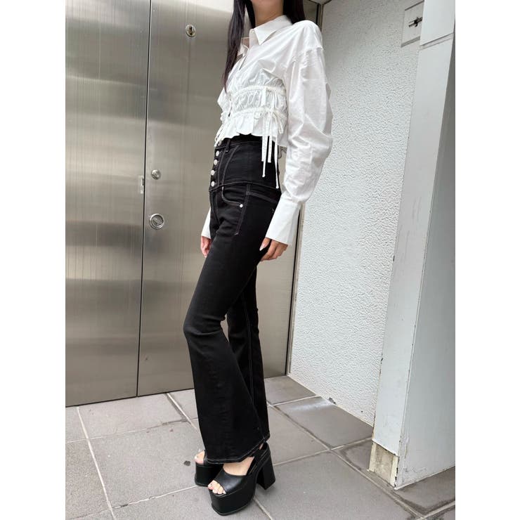 スーパーハイウエストフレアパギンス | EMODA | 詳細画像21 