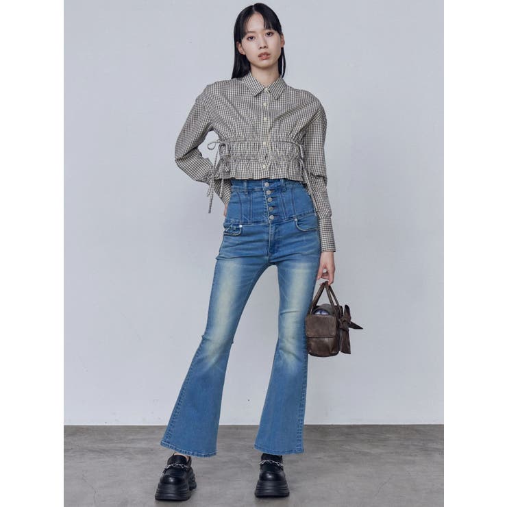 スーパーハイウエストフレアパギンス | EMODA | 詳細画像9 