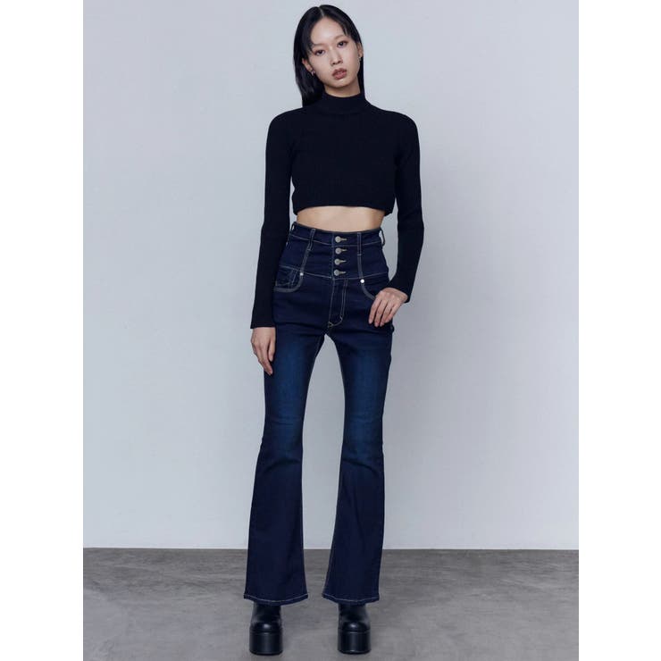 バックリボンフレアハイウエストパギンス | EMODA | 詳細画像12 