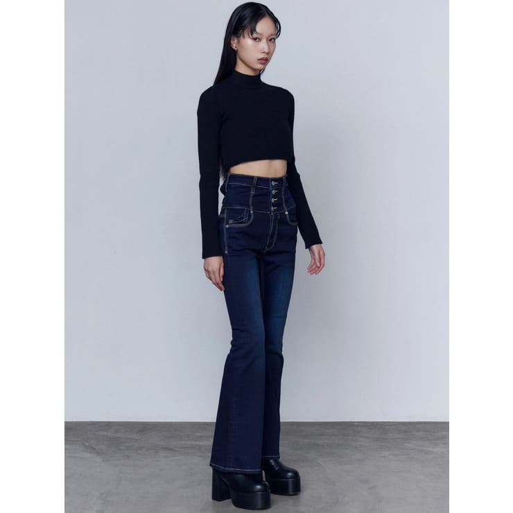 バックリボンフレアハイウエストパギンス | EMODA | 詳細画像13 