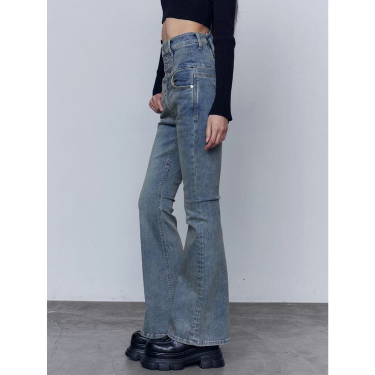 バックリボンフレアハイウエストパギンス | EMODA | 詳細画像17 