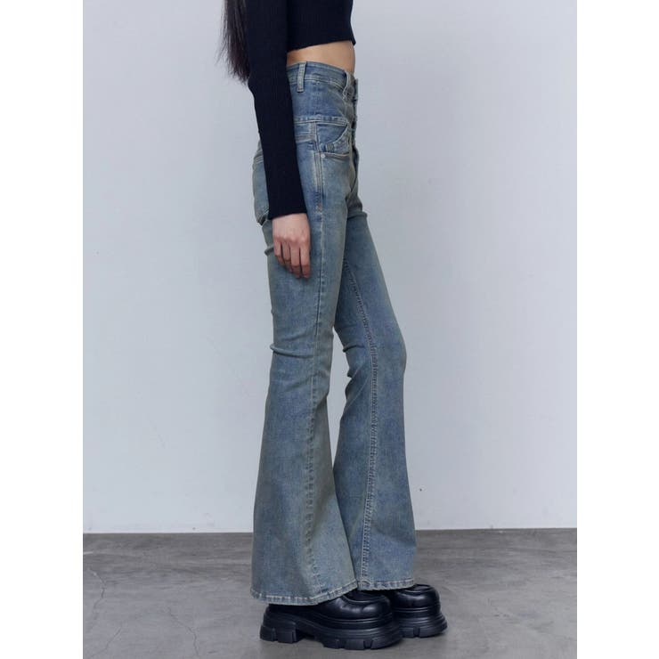 バックリボンフレアハイウエストパギンス | EMODA | 詳細画像18 