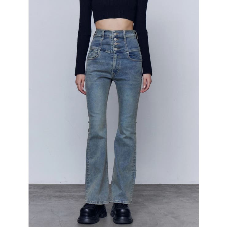 バックリボンフレアハイウエストパギンス | EMODA | 詳細画像19 