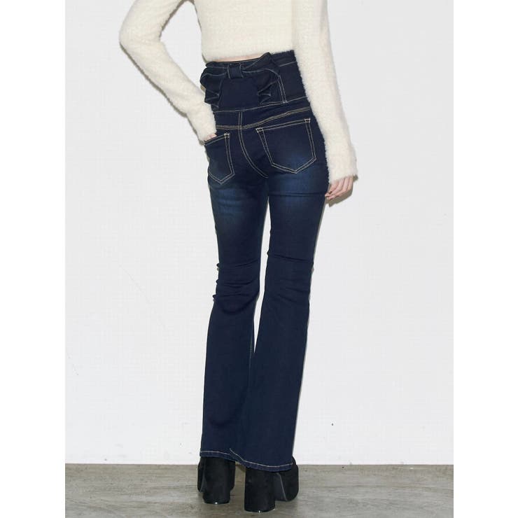 バックリボンフレアハイウエストパギンス | EMODA | 詳細画像2 