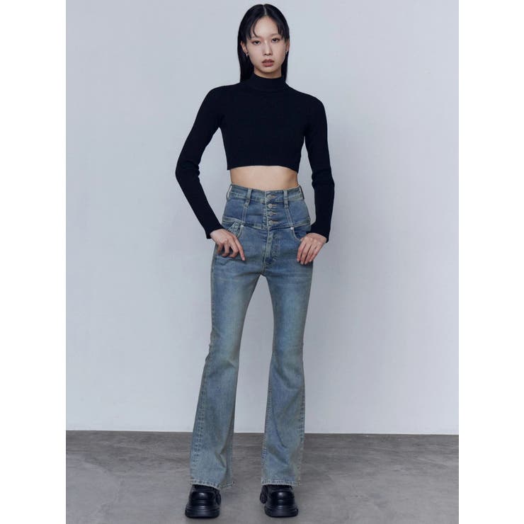 バックリボンフレアハイウエストパギンス | EMODA | 詳細画像20 