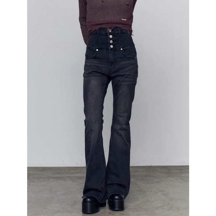 バックリボンフレアハイウエストパギンス | EMODA | 詳細画像27 