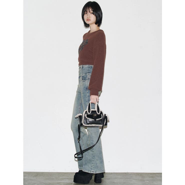 バックリボンフレアハイウエストパギンス | EMODA | 詳細画像35 