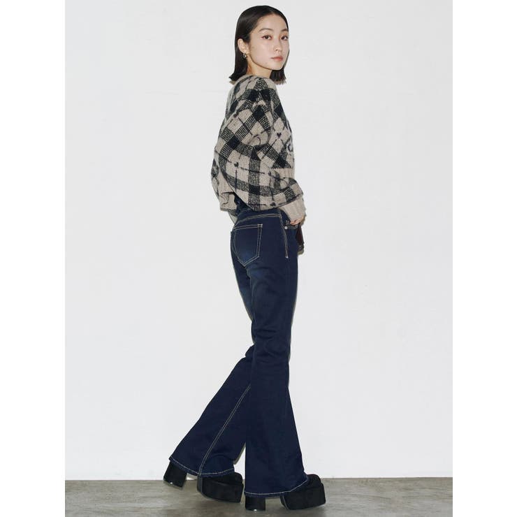 バックリボンフレアハイウエストパギンス | EMODA | 詳細画像45 