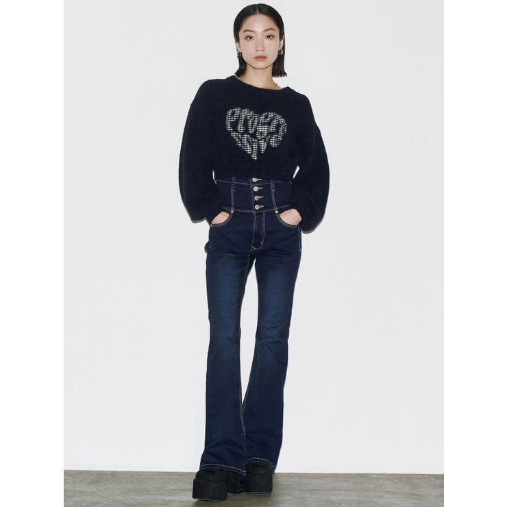 バックリボンフレアハイウエストパギンス | EMODA | 詳細画像46 