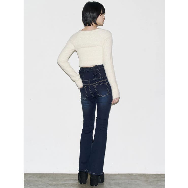 バックリボンフレアハイウエストパギンス | EMODA | 詳細画像6 