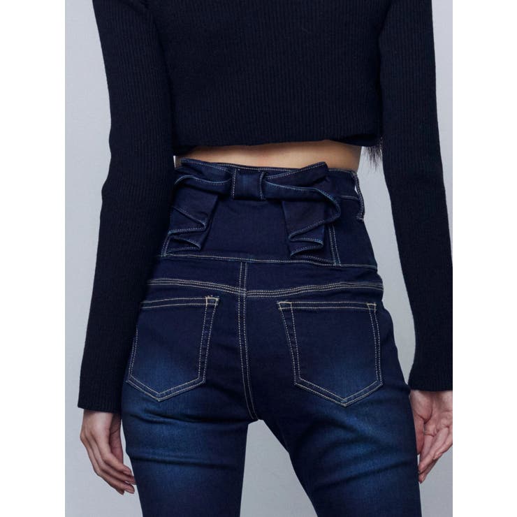 バックリボンフレアハイウエストパギンス | EMODA | 詳細画像8 