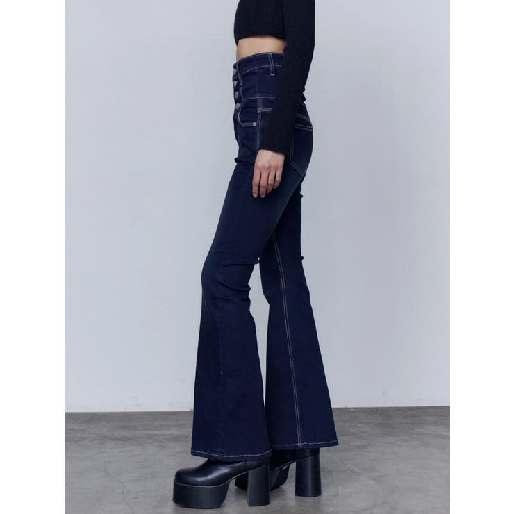 バックリボンフレアハイウエストパギンス | EMODA | 詳細画像9 