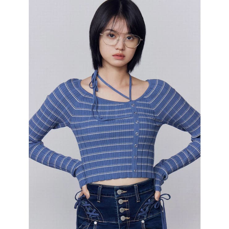 アシンメトリーチョーカーニット | EMODA | 詳細画像24 