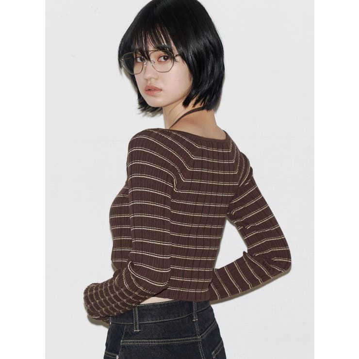 アシンメトリーチョーカーニット | EMODA | 詳細画像3 