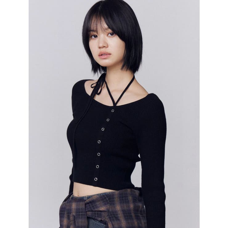 アシンメトリーチョーカーニット | EMODA | 詳細画像35 