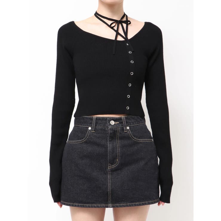 アシンメトリーチョーカーニット | EMODA | 詳細画像40 