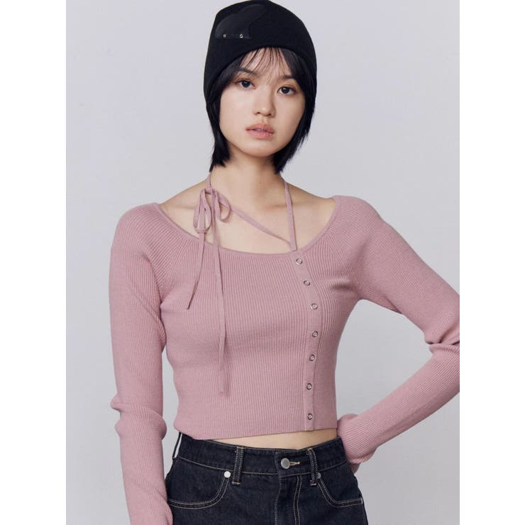 ピンク | アシンメトリーチョーカーニット | EMODA