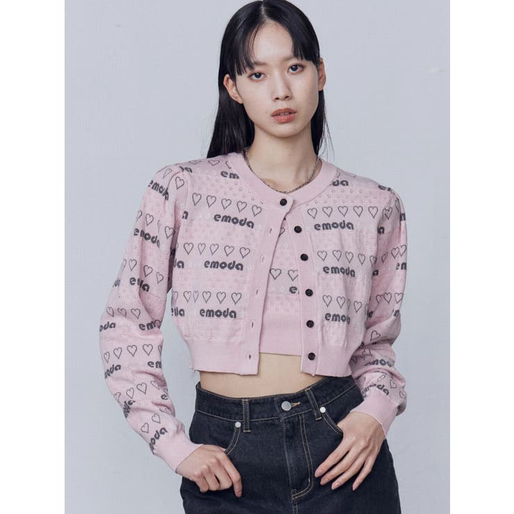 ピンク | アイレットロゴツインニット | EMODA