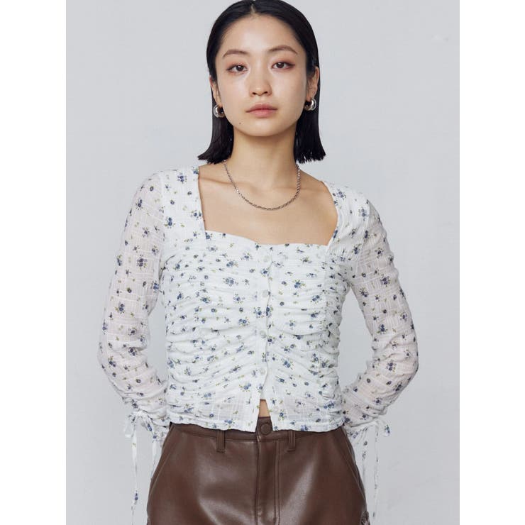 フロントボタンギャザートップ | EMODA | 詳細画像1 