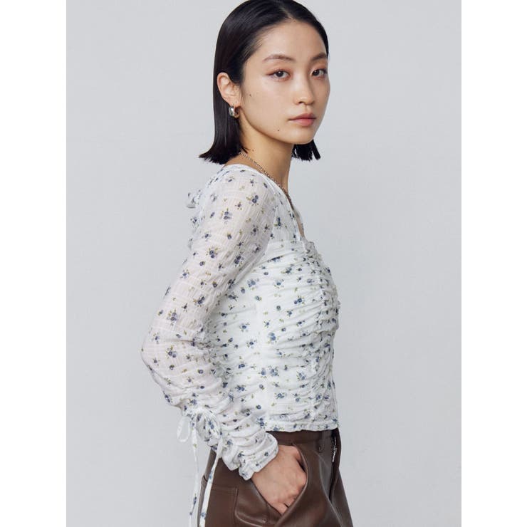 フロントボタンギャザートップ | EMODA | 詳細画像3 