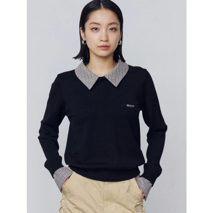 レイヤードシャツニット | EMODA | 詳細画像3 