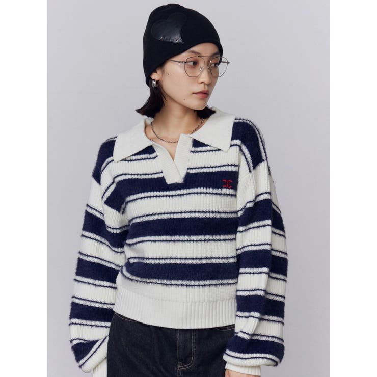 スキッパーワイドシャギーニット | EMODA | 詳細画像2 