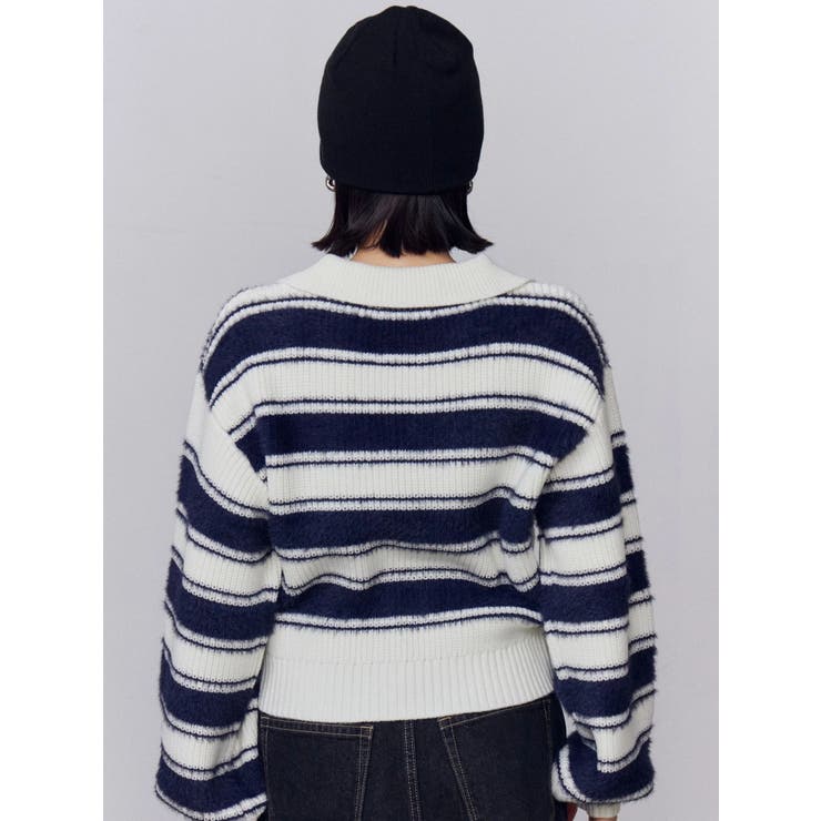 スキッパーワイドシャギーニット | EMODA | 詳細画像3 