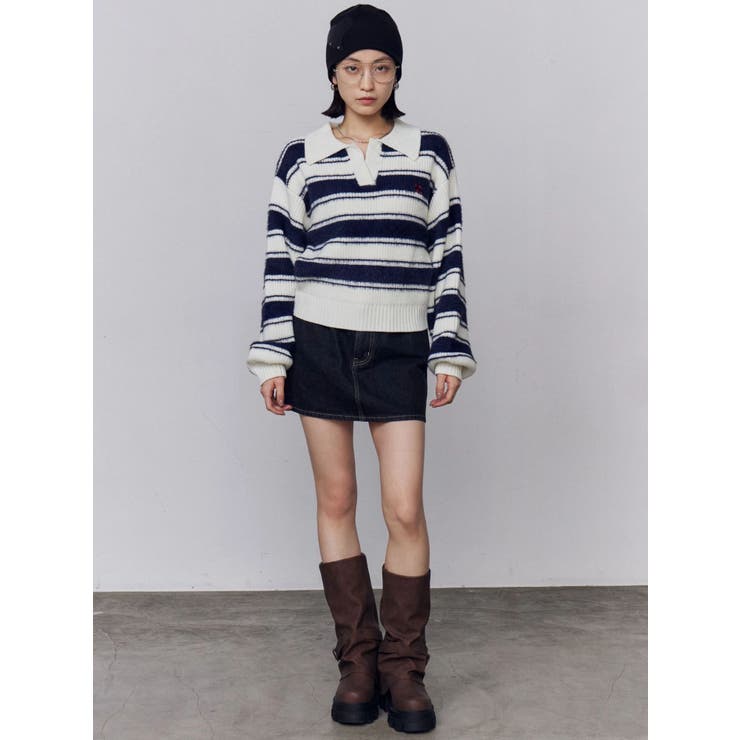 スキッパーワイドシャギーニット | EMODA | 詳細画像4 