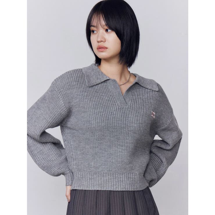 スキッパーワイドシャギーニット | EMODA | 詳細画像6 