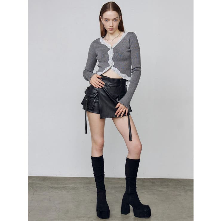 レースエッジフィットリブトップ | EMODA | 詳細画像15 