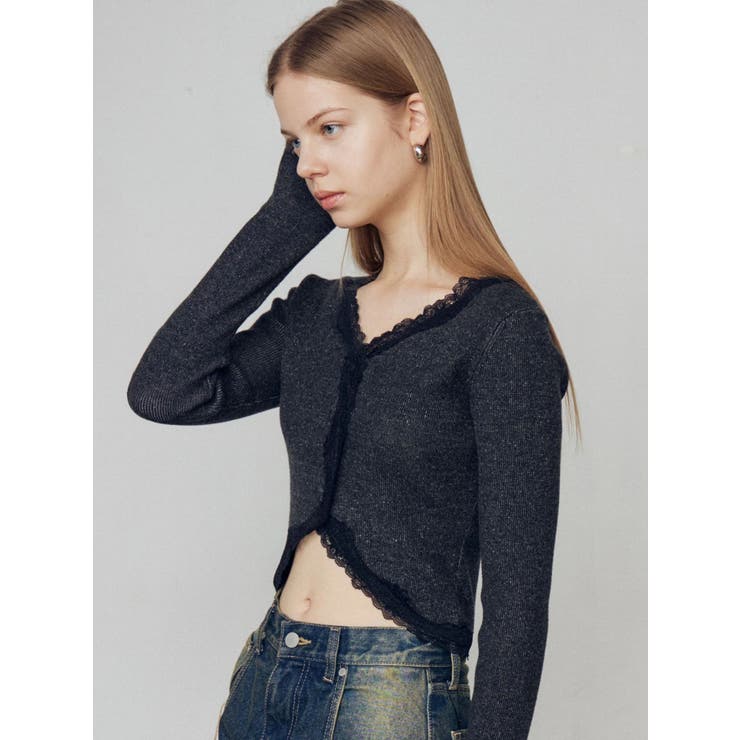 レースエッジフィットリブトップ | EMODA | 詳細画像16 